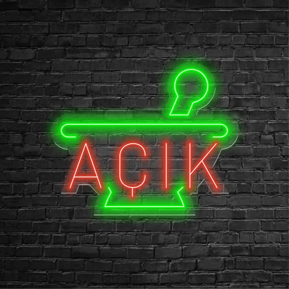 Açık Neon Led 45x38 cm