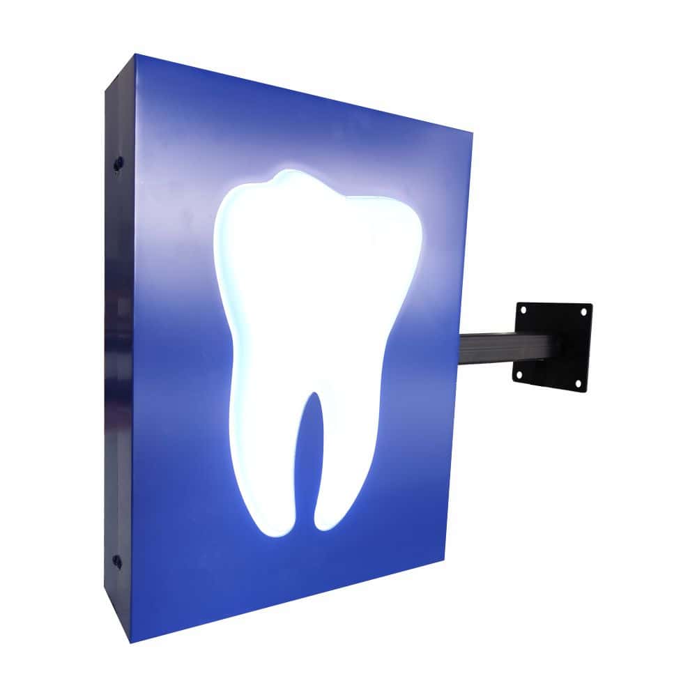 Diş Hekimi Tabelası 70x50 cm kabartmalı ışıklı (Ayaklı)